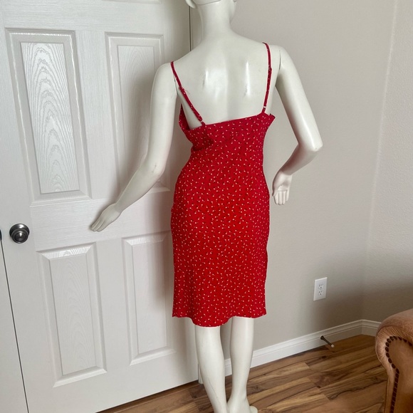 Princess Polly Red Floral Slip Dress Size 4 - Picture 5 of 10